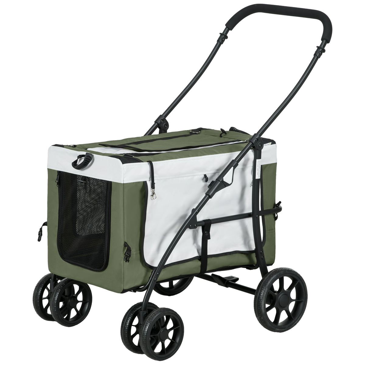 PawHut Hundbuggy Haustierbuggy Hundewagen, klappbar, abnehmbarer Korb, 81 x 58 x 97,5 cm