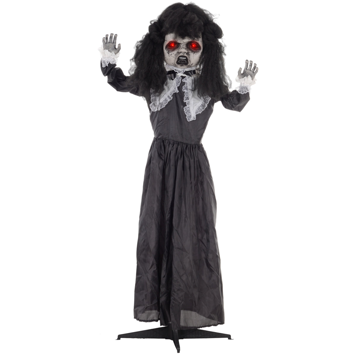 HOMCOM Horrorpuppe, Helloweendeko, gruselige Stimme & Musik, rote Augen, beweglich, 160 cm