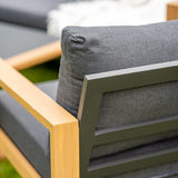 Gartenmöbelset DUISBURG Sofa Sessel Tisch ANTHRAZIT / BRAUN – Produktabbildung 8
