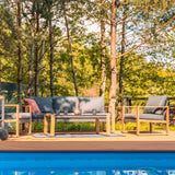 Gartenmöbelset DUISBURG Sofa Sessel Tisch ANTHRAZIT / BRAUN – Produktabbildung 5