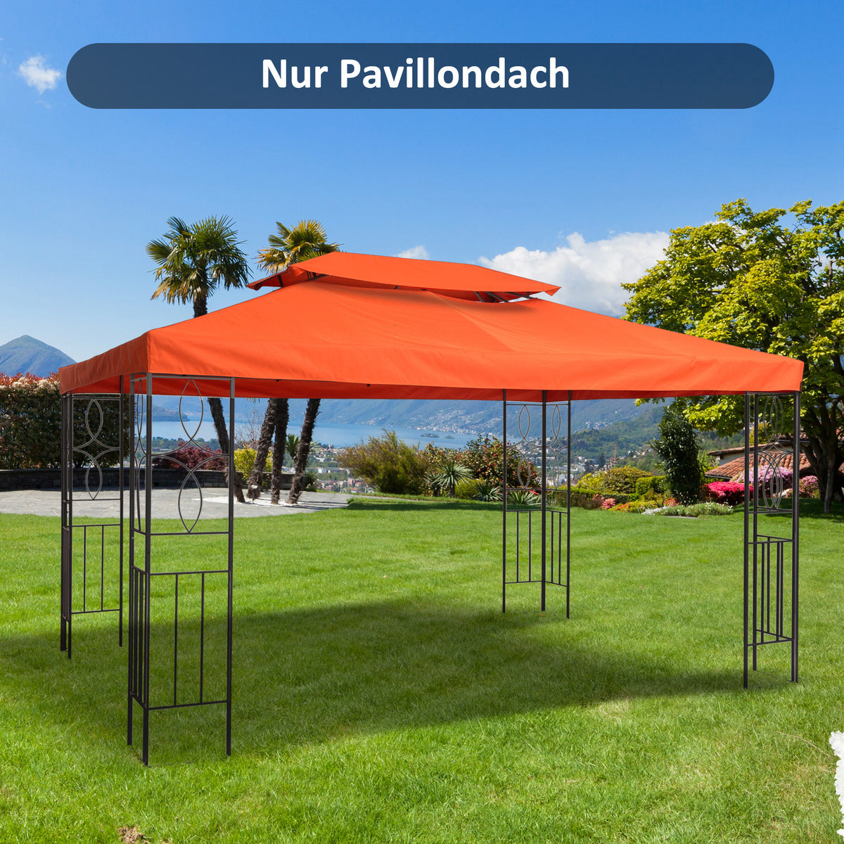Outsunny Ersatzdach für Gartenpavillons 3x4m Polyester Kaffee – Produktabbildung 2