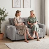 HOMCOM 2-Sitzer Sofabett, Cordbezug, zum Schlafsofa umwandelbar, 2 Kissen, Seitentaschen, 157 x 190 cm – Produktabbildung 7