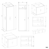Garderobe HAGA III/2Sz1W EICHE ARTISAN 2x Schrank + Kleiderpaneel – Produktabbildung 10