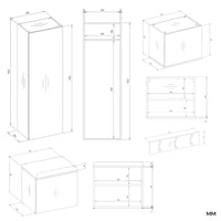 Garderobe HAGA IV/2Sz2W EICHE ARTISAN 2x Schrank + 2x Kleiderpaneel – Produktabbildung 11