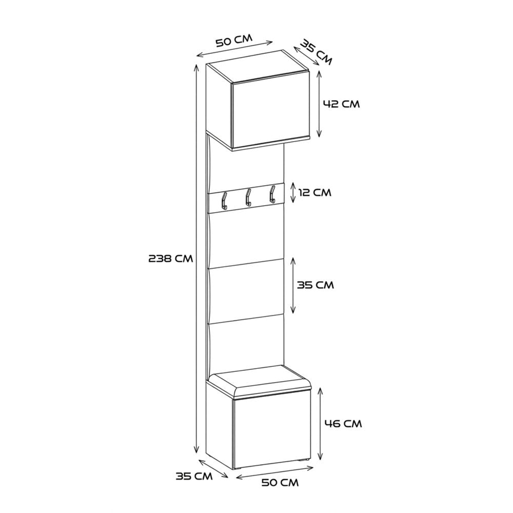 Garderobe Doppel-Kleiderpaneel HAGA II/2W EICHE ARTISAN – Produktabbildung 9