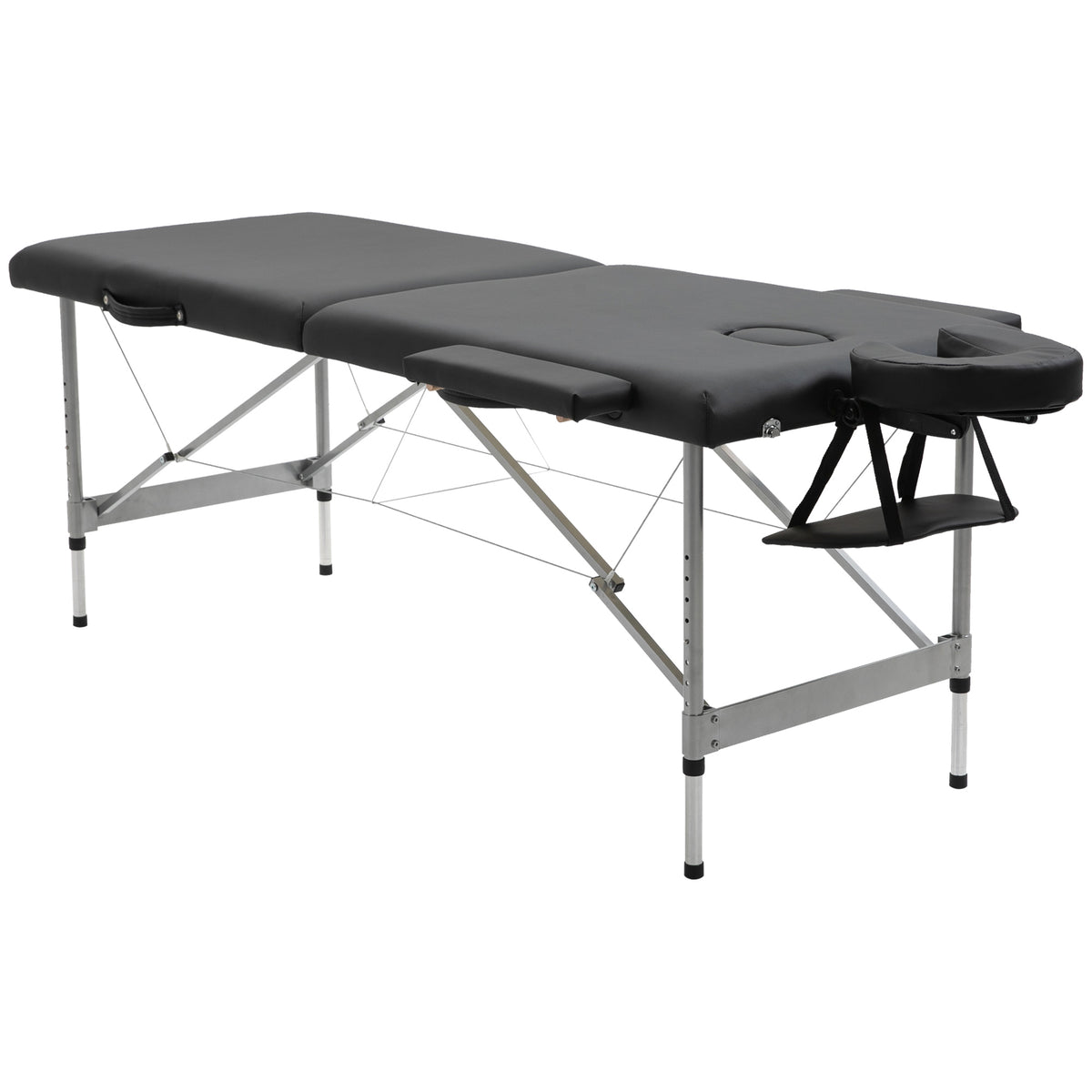 HOMCOM Massageliege klappbar, inkl. Gesichtsöffnung, Armlehnen, Handablagen, Massageliege mobil, 185 cm x 70