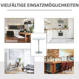 HOMCOM Runder Esstisch mit Glastischplatte, Metallgestell, Silberfarben – Produktabbildung 6