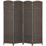 HOMCOM 4-teiliger Raumtrenner, Faltbarer Sichtschutz, Sichtschutzwand für Wohnzimmer, Schlafzimmer
