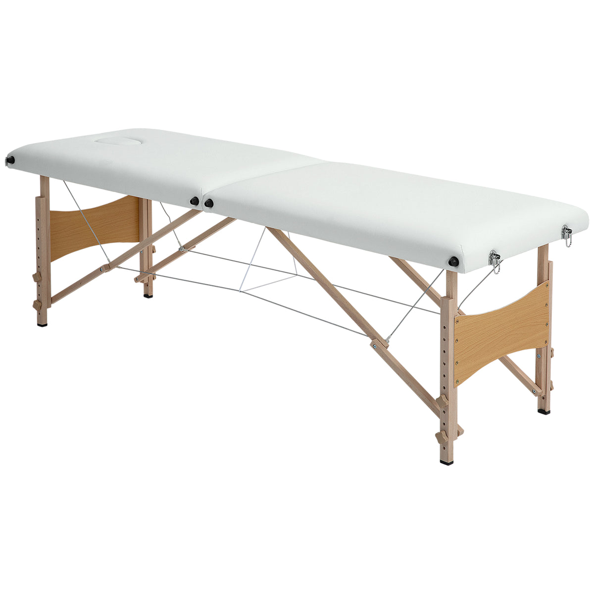 HOMCOM Mobile Massageliege 2 Zonen Klappbar Höhenverstellbar Massagetisch 60 cm Breit mit Tragetasche