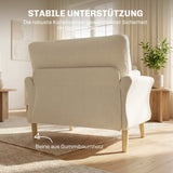 HOMCOM Samtgepolsterter Sessel, Übergroßer Akzentstuhl mit Holzbeinen, Lesesessel für Wohn- und – Produktabbildung 7