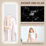 HOMCOM LED Ganzkörperspiegel, dimmbar, rahmenlos, Touch-Steuerung, 40 x 120 cm – Produktabbildung 8