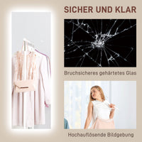 HOMCOM LED Ganzkörperspiegel, dimmbar, rahmenlos, Touch-Steuerung, 40 x 120 cm – Produktabbildung 8