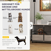 PawHut Hundebox, robust & stilvoll, 100x60x68cm, Walnussholz-Finish & Schwarz – Produktabbildung 5