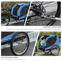 PawHut Fahrradanhänger bis 20kg Universalkupplung Sicherheitsanker Reflektor Stahl Blau+Schwarz – Produktabbildung 6