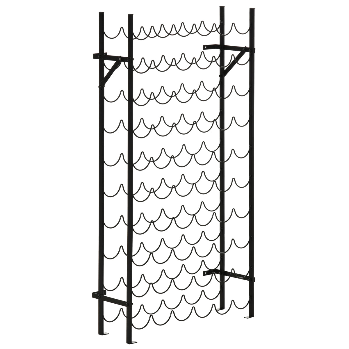 HOMCOM Weinregal für 60 Flaschen Flaschenregal Metall Flaschenhalter 63 x 20,5 x 118 cm Schwarz