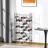 HOMCOM Weinregal für 60 Flaschen Flaschenregal Metall Flaschenhalter 63 x 20,5 x 118 cm Schwarz – Produktabbildung 2