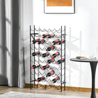 HOMCOM Weinregal für 60 Flaschen Flaschenregal Metall Flaschenhalter 63 x 20,5 x 118 cm Schwarz – Produktabbildung 2