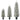HOMCOM 3er-Set schneebeflockte LED-Weihnachtsbäume, schmal, mit PVC-Zweigen, 90/120/150 cm