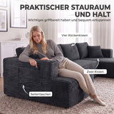 HOMCOM Modulares U-Sofa mit 2 Chaiselongues, Cord-Schlafsofa mit hochdichtem Schaumstoff und – Produktabbildung 6