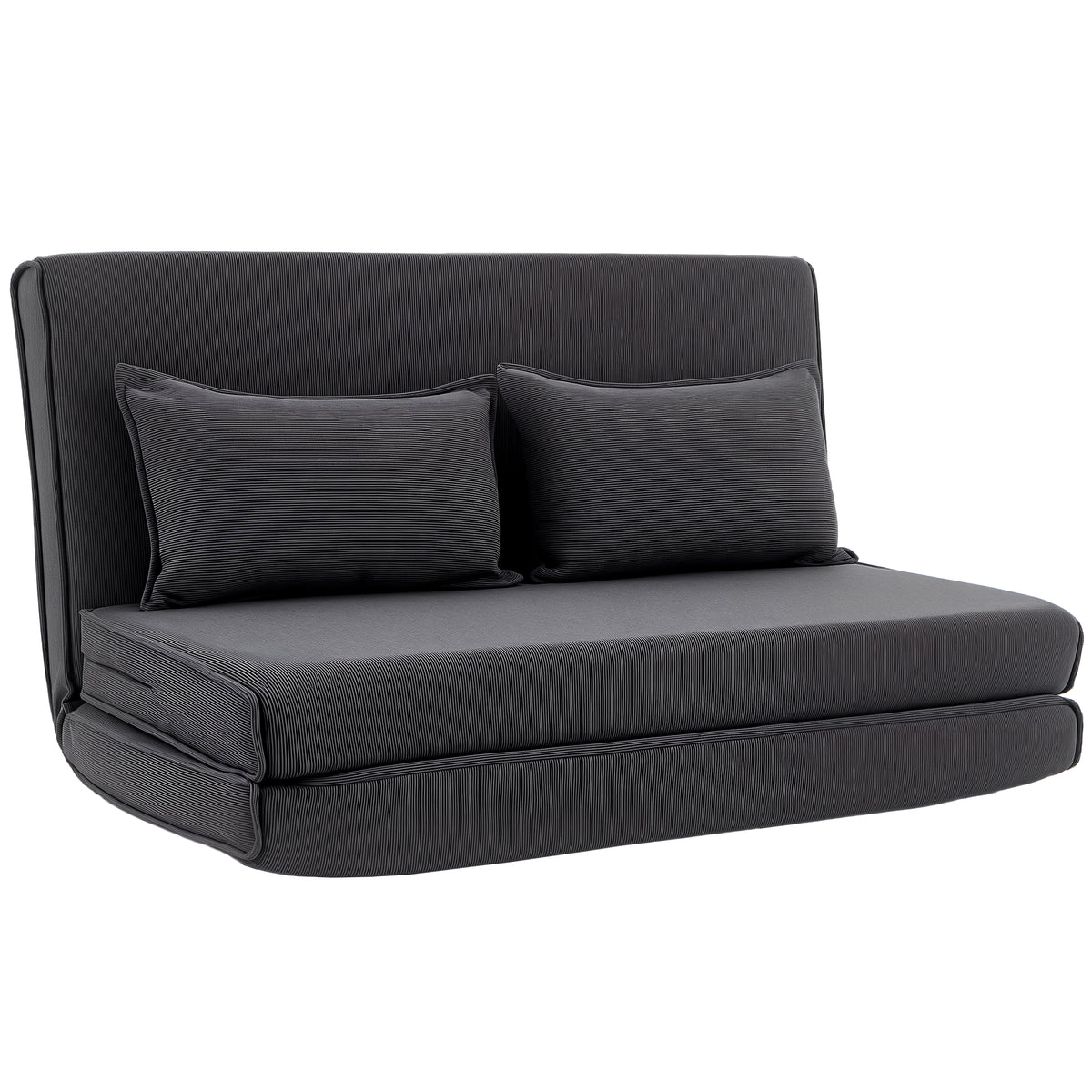 HOMCOM Bodenstuhl mit Rückenlehne, Cord-Klappsofa als Gästebett, Verstellbare Rückenlehne, Breiter Sitz