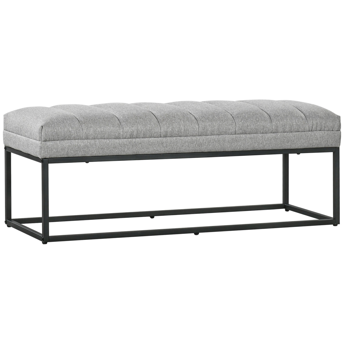 HOMCOM Sitzbank im Industrie-Design, Bettbank, Metallbeine, Rosa + Schwarz