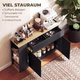 HOMCOM Sideboard, Buffet, großes Schrankfach, 3-stufiges Regal, Schublade, schwarz, 110 x 29,5 x 82cm – Produktabbildung 4