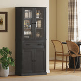 HOMCOM Küchenschrank, Buffet, Acrylfront, Schubladen, 76 x 40 x 182,5 cm, Schwarz – Produktabbildung 8