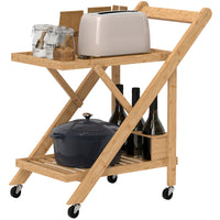 HOMCOM Küchenwagen auf Rädern, Servierwagen mit 3 Weinregalen, 2 Tabletts, für Küche, Esszimmer – Produktabbildung 10