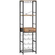 HOMCOM Weinbar-Schrank mit Schublade, Industrieller Barschrank, Weinregal für 12 Flaschen, Glashalter