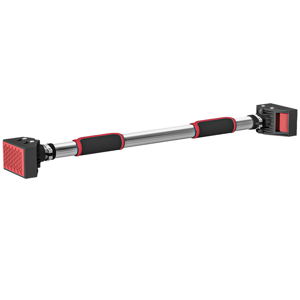 Klimmzugstange für Türrahmen, verstellbar, ohne Bohren, Stahl, bis 200 kg, 75-92 x 10 x 7 cm, Schwarz/Rot