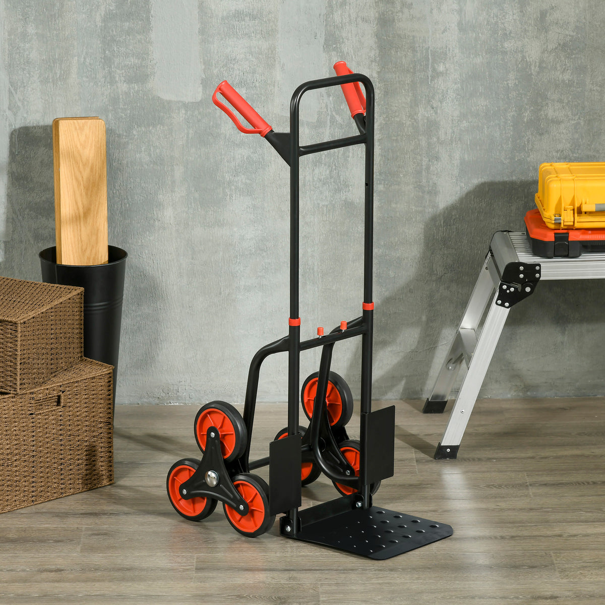 Treppensteiger Sackkarre klappbar Transportkarre mit Stahlrahmen max. 120kg 105,5 cm Transportwagen für – Produktabbildung 2