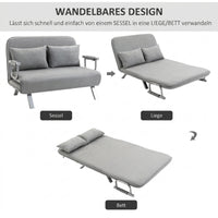 HOMCOM Schlafsofa, Doppelsofa, Gästebett, inklusive 2 Kissen, Grau – Produktabbildung 4