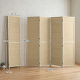 HOMCOM Paravent mit 4 Paneelen, faltbare Trennwand aus handgeflochtenem Bambus, 180 x 180 cm, Natur – Produktabbildung 3