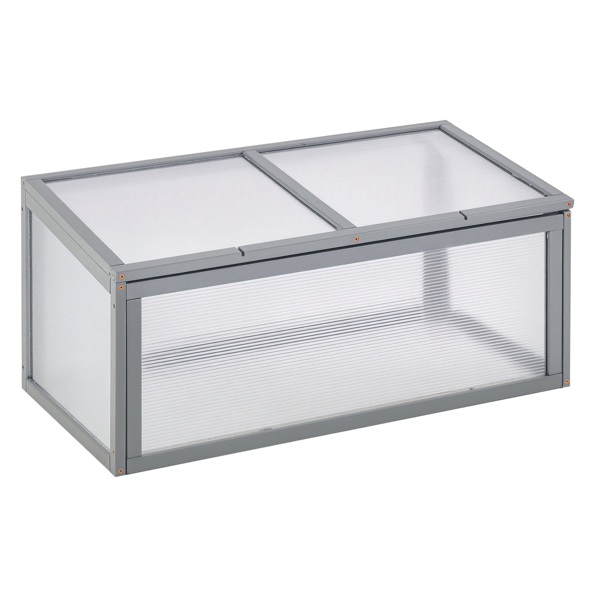Outsunny Frühbeet Holz und Polycarbonat Treibhaus 90 x 46 x 40 cm Gewächshaus mit Abdeckung wetterfest