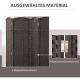 HOMCOM 6-teiliger Raumtrenner, Faltbarer Sichtschutz, Sichtschutzwand für Wohnzimmer, Schlafzimmer – Produktabbildung 6