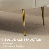 HOMCOM Vintage 2-Sitzer Sofa, Couch, Polstermöbel, Samtoptik, bis 150 kg, Creme/Gold – Produktabbildung 6