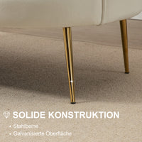 HOMCOM Vintage 2-Sitzer Sofa, Couch, Polstermöbel, Samtoptik, bis 150 kg, Creme/Gold – Produktabbildung 6