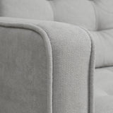 HOMCOM Zweisitzer-Sofa mit Stauraum, Knopfheftung, Kissen, Kautschukbaumholz, 117x62x78cm, Hellgrau – Produktabbildung 8