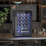 HOMCOM Kleiner Weinkühlschrank, Mini-Kühlschrank für 20 Flaschen, 53 Liter Kapazität, mit Glastür – Produktabbildung 10