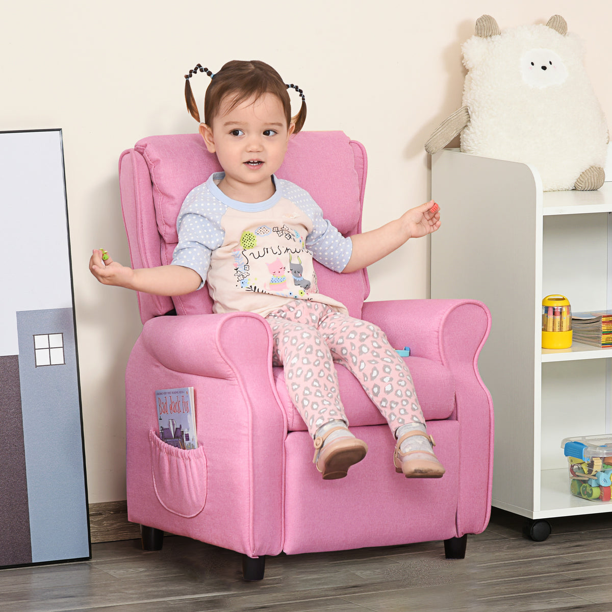 Kindersofa Kindersessel mit Fußstütze Armlehne verstellbare Rückenlehne Relaxsessel Kindercouch Stuhl – Produktabbildung 2