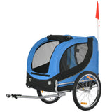 PawHut Fahrradanhänger bis 20kg Universalkupplung Sicherheitsanker Reflektor Stahl Blau+Schwarz – Produktabbildung 10