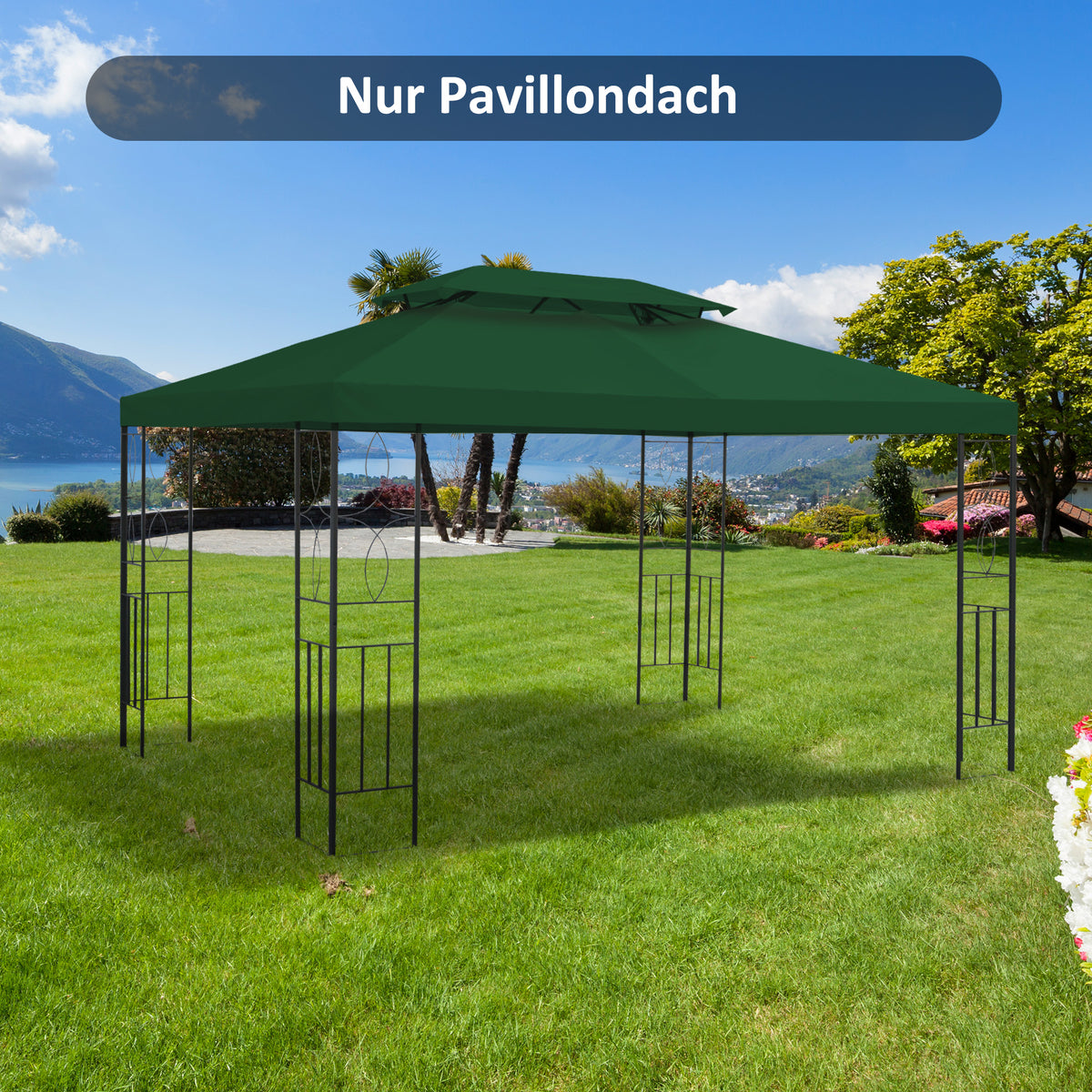 Outsunny Ersatzdach für Metallpavillon 3x4m wasserabweisendPavillondach (Doppeldach) Ersatzbezug für – Produktabbildung 2
