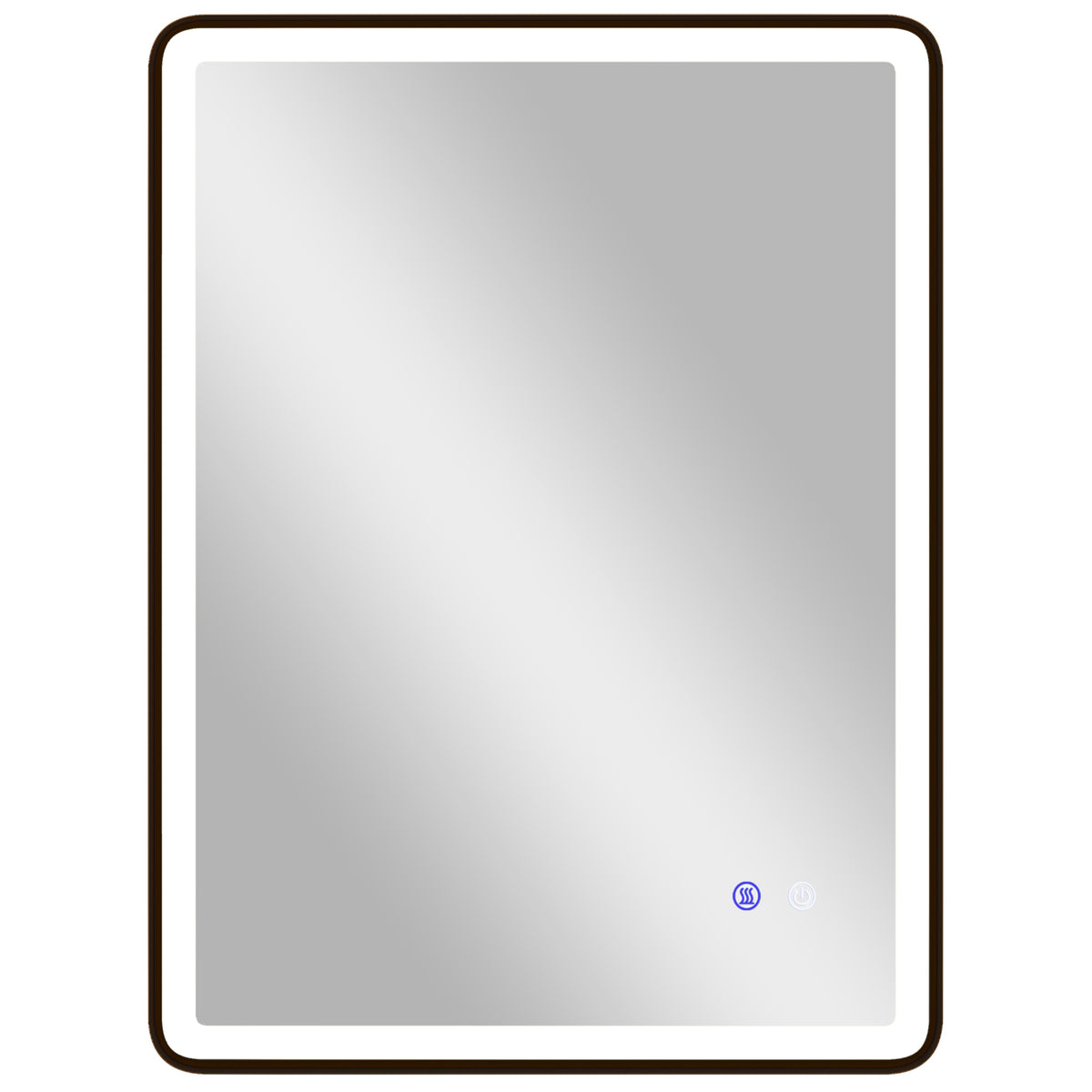 HOMCOM LED-Badezimmerspiegel Anti-Beschlag Dimmbare Schminkspiegel mit Beleuchtung 80 x 60 cm Schwarzer