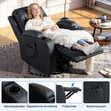 HOMCOM Massagesessel mit Wipp-, Liege- & Wärmefunktion, 3 Modi, drehbar, Schwarz – Produktabbildung 7