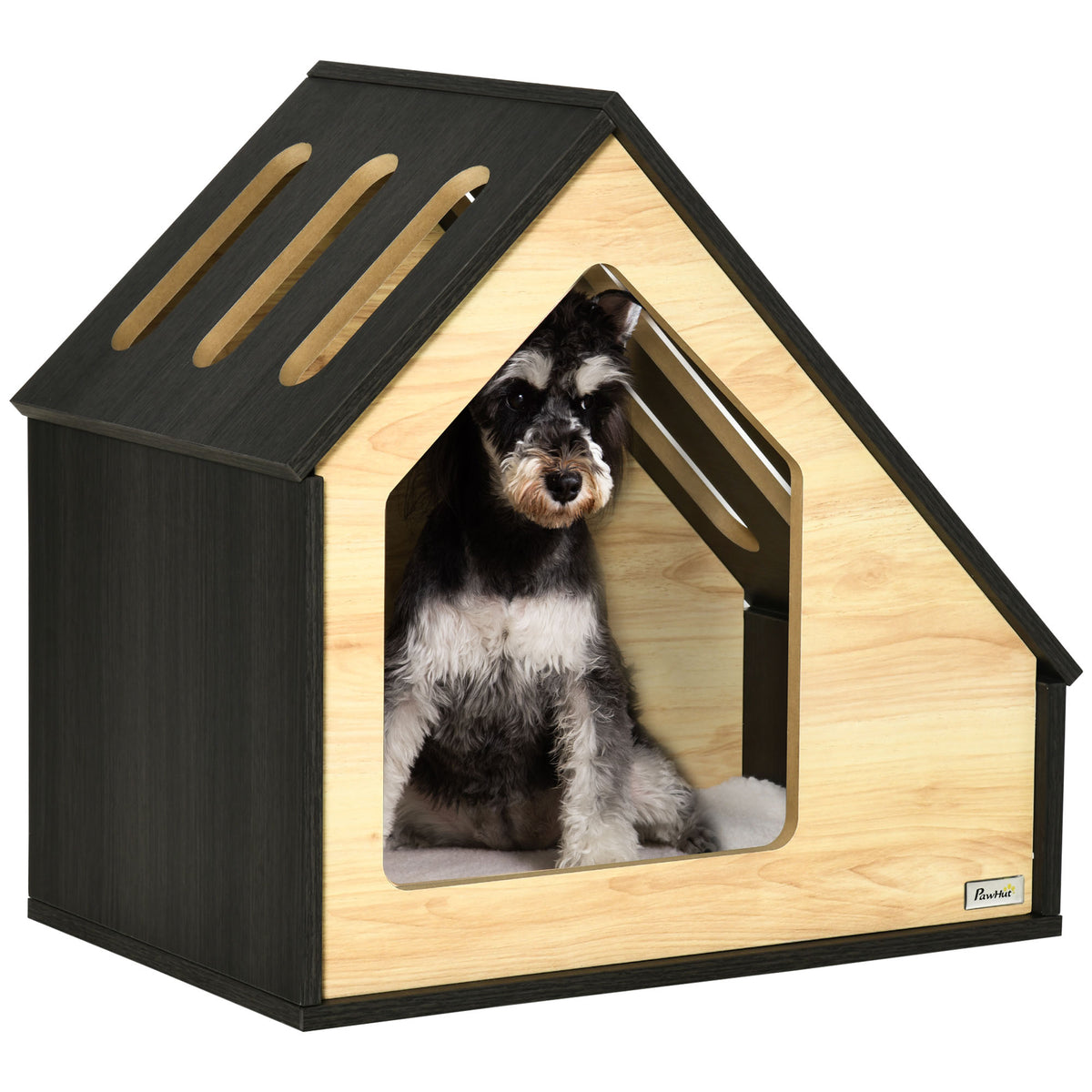 PawHut Hundehütte Indoor Hundehöhle mit Kissen Hundehaus Hundehöhle mit schrägem Dach Katzenhaus für kleine