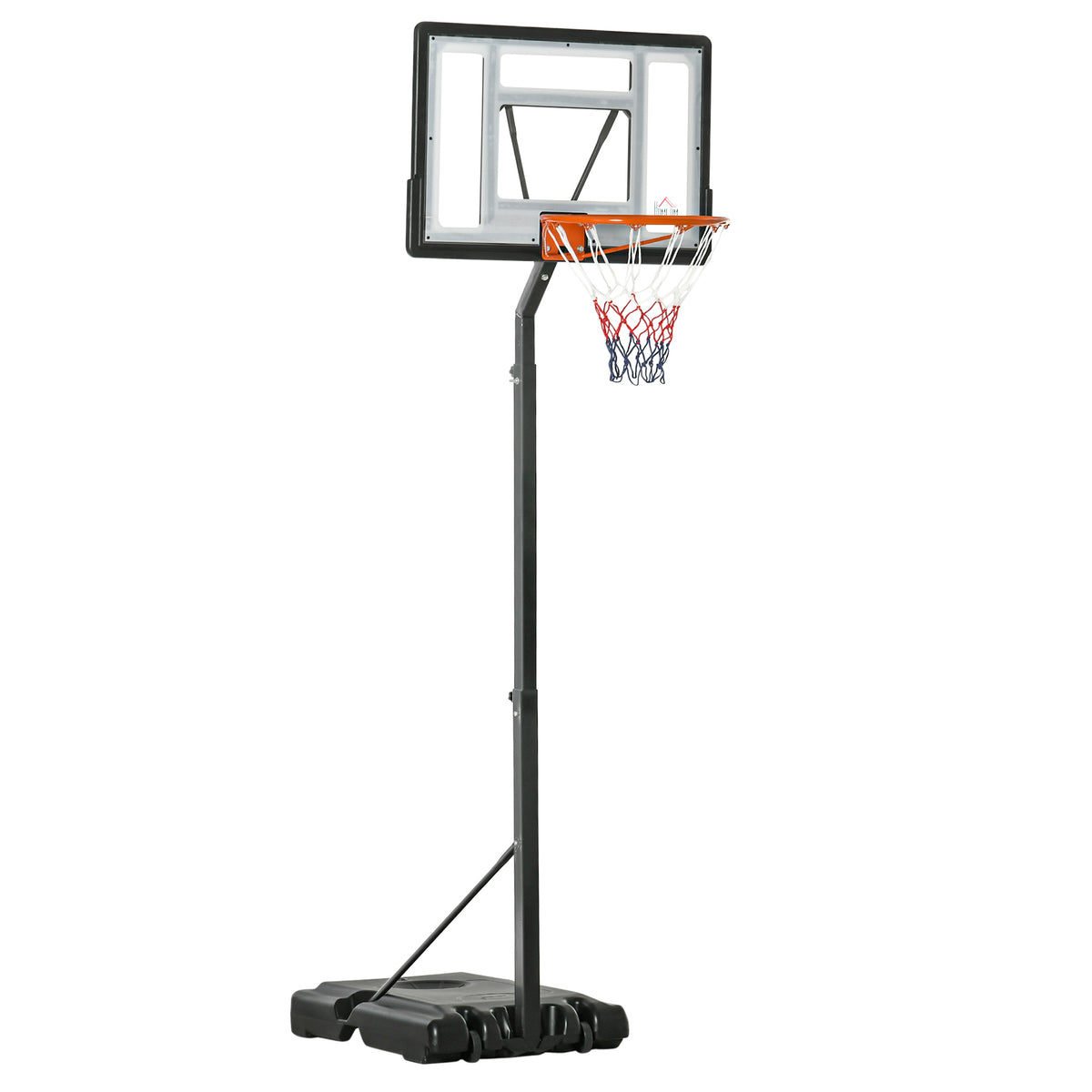 HOMCOM Basketballständer mit Rädern rollbar 210-260 cm höhenverstellbar Basketballkorb mit Ständer geeignet