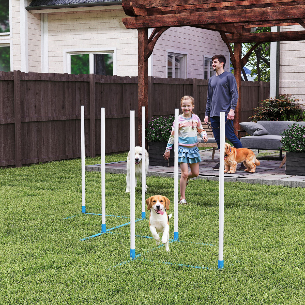 PawHut Agility Set Hunde 6-teiliges Agility-Ausrüstung für Hundetraining klappbar Steckhürdenset mit 6 – Produktabbildung 2