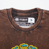 Nomad Sari Stonewashed Cotton T-Shirt - Sun & Zodiac - Brown - Small