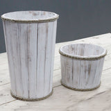 Lrg Nautical Display Tub - Whitewash 45x32cm