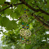Indian Chimes - Brass Tri-Pentagram  - 7 Bells - 9.5x32cm